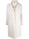 Herno Padded-bib Single-breasted Coat In Neutrals