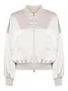 Herno Logo-plaque Bomber Jacket In Grey