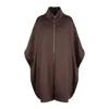 Herno Luxury Wool And Ultralight Nylon Poncho In Brown