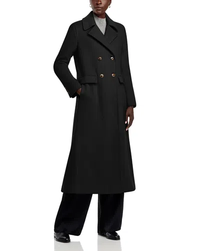 Herno Luxury Wool Long Double Breasted Coat In Black