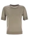 Herno Lyocell And Cotton T-shirt In Gray