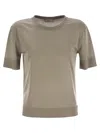 Herno Lyocell And Cotton T-shirt In Gray