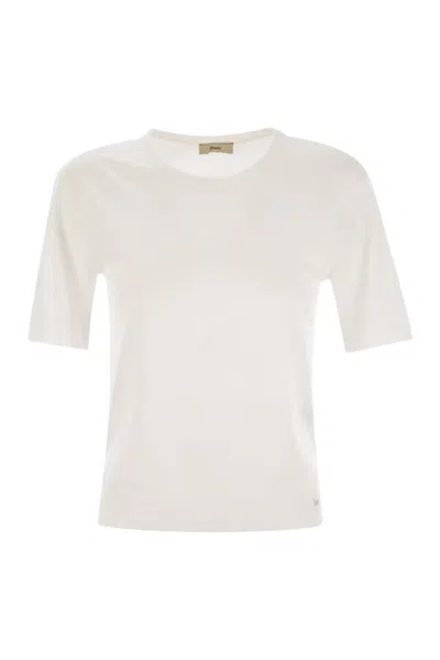Herno Lyocell And Cotton T-shirt In White