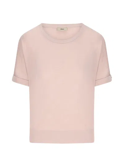Herno Lyocell Cotton Polyester T-shirt In Purple