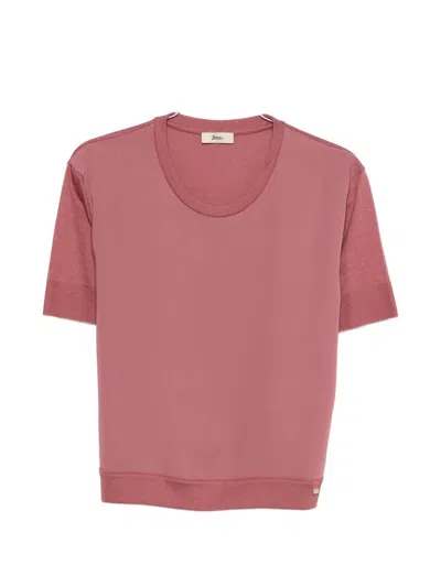 Herno Lyocell Cotton Polyester T-shirt In Pink