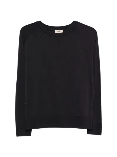 Herno Lyocell Cotton Raglan-sleeve Button-slit T-shirt In Black