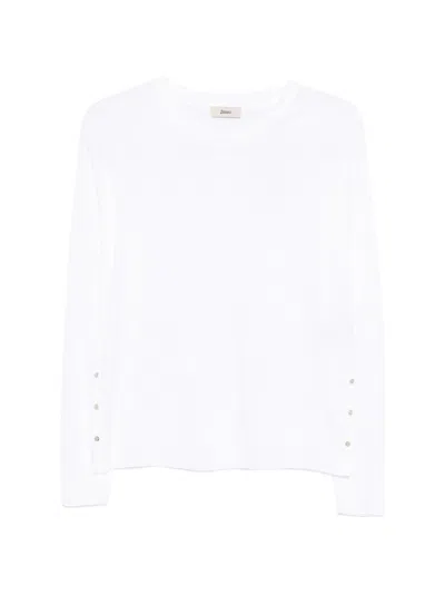 Herno Lyocell Cotton Raglan-sleeve Button-slit T-shirt In White