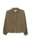 Herno Lyocell Zip Jacket In Green
