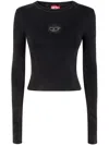 Diesel M-anchor-a Rib Knit Cropped Sweater In Black