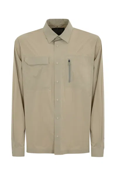 Herno Maestro Shirt Jacket In Technical Fabric In Chantilly