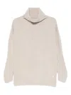 Herno Roll-neck Wool Sweater In Neutral