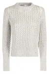 Herno Crewneck Knitted Jumper In Chantilly