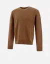 Herno Sweater In Plain Alpaca Wool In Cammello