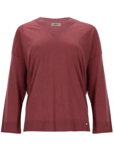Herno Maglia In Glam Knit Effect In Burgundy
