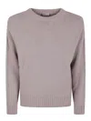 Herno Finely Knitted Wool Blend Sweater With Decorative Detailing In Pink