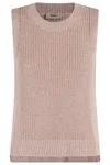 Herno Vest In Glitter Knit In Pink