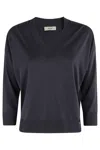 Herno Maglia Scollo A V Sweater In Blu Navy