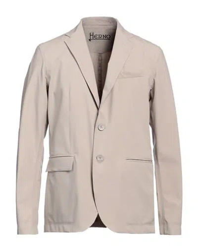 Herno Man Blazer Beige Size 40 Polyamide, Elastane