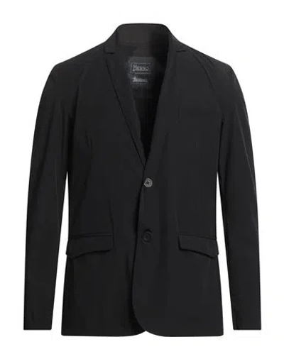 Herno Plain Single-breasted Blazer In Black