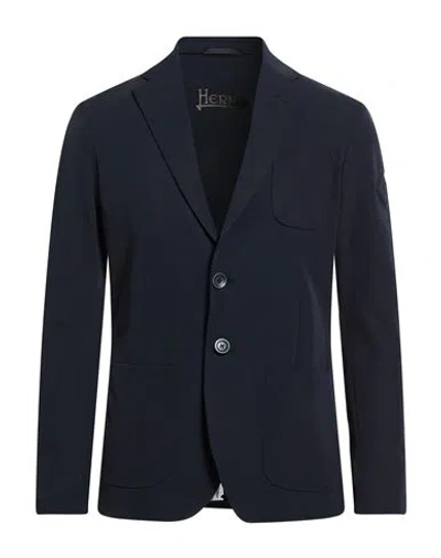 HERNO HERNO MAN BLAZER MIDNIGHT BLUE SIZE 36 POLYESTER, ELASTANE
