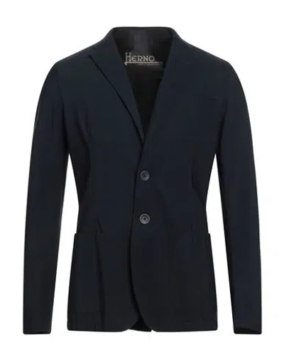 Herno Man Blazer Midnight Blue Size 40 Polyamide, Elastane