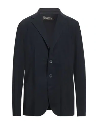 Herno Man Blazer Midnight Blue Size 38 Polyamide, Elastane