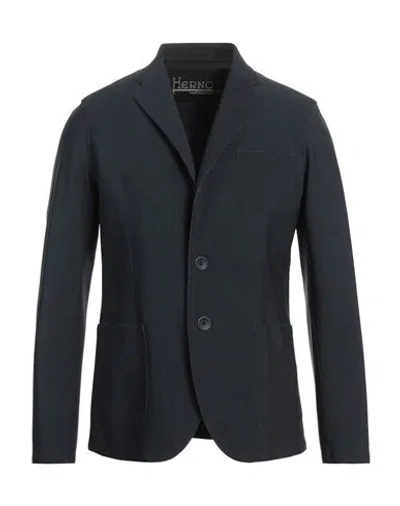 Herno Man Blazer Midnight Blue Size 42 Polyamide, Elastane