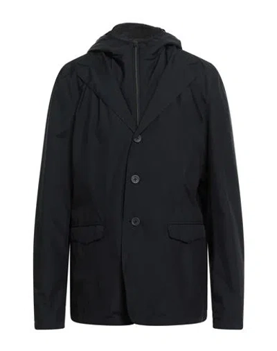 Herno Man Blazer Midnight Blue Size 48 Polyester, Fluorine Fiber, Polyamide, Elastane In Black