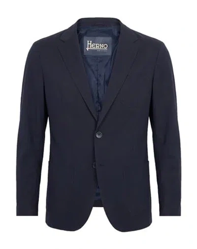 Herno Man Blazer Navy Size 34 Polyester, Elastane
