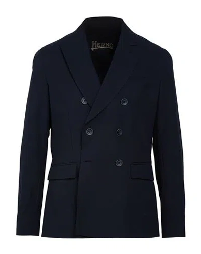Herno Man Blazer Navy Size 36 Polyester In Blue