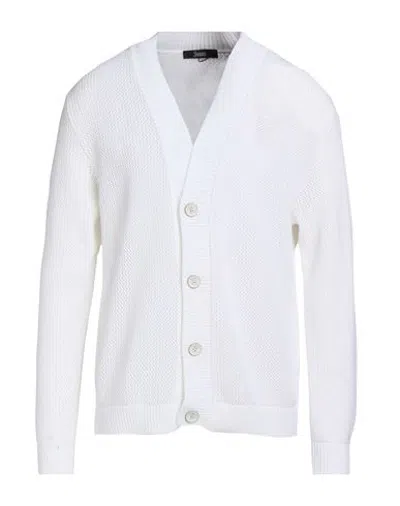 Herno Man Cardigan White Size 38 Cotton, Polyamide