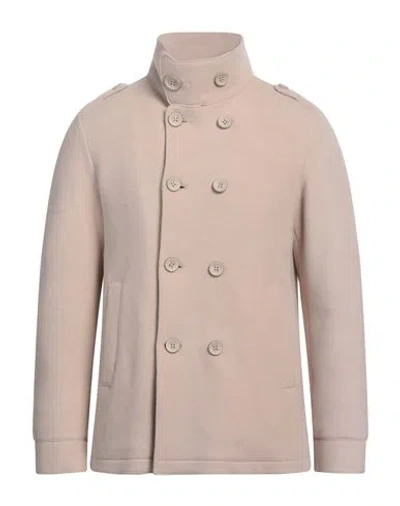 Herno Man Coat Beige Size 40 Virgin Wool, Polyamide