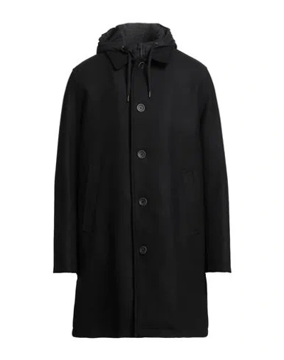 Herno Man Coat Black Size 42 Virgin Wool, Polyamide