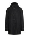 Herno Man Coat Black Size 44 Virgin Wool, Polyamide In Black
