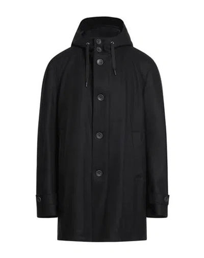 Herno Man Coat Black Size 44 Virgin Wool, Polyamide