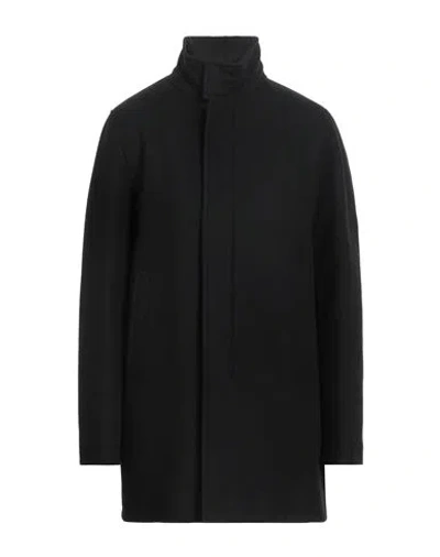 Herno Man Coat Black Size 46 Wool, Polyamide