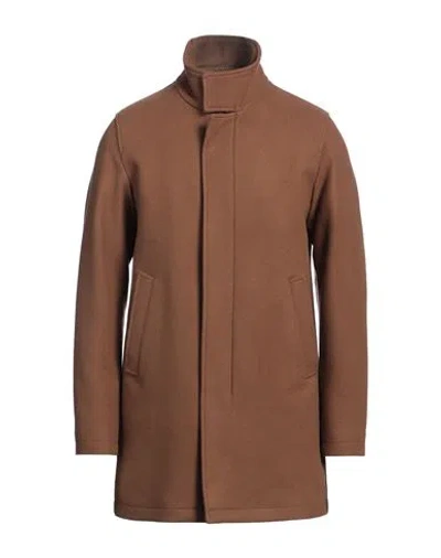 Herno Man Coat Brown Size 40 Wool, Polyamide