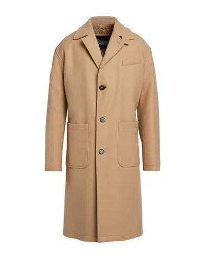 Herno Man Coat Camel Size 44 Virgin Wool, Polyamide In Brown