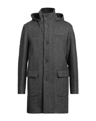 Herno Man Coat Charcoal Size 40 Virgin Wool In Gray