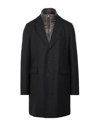 Herno Man Coat Charcoal Size 46 Wool, Polyamide In Black
