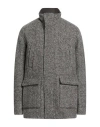 Herno Man Coat Dark Brown Size 40 Virgin Wool, Polyamide, Wool, Polyester In Gray