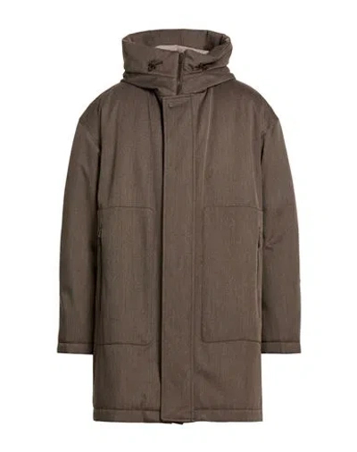 Herno Man Coat Dark Brown Size 42 Virgin Wool, Polyurethane