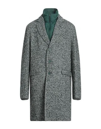 Herno Man Coat Green Size 46 Recycled Wool, Acrylic, Polyamide, Polyester, Alpaca Wool In Gray