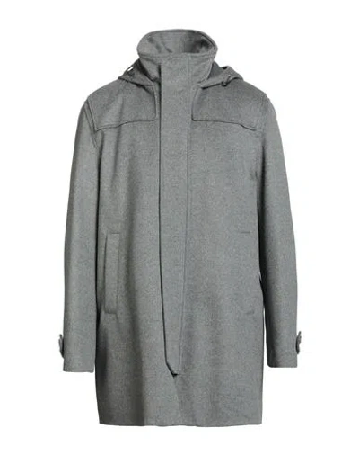 Herno Man Coat Grey Size 44 Virgin Wool, Cashmere In Gray