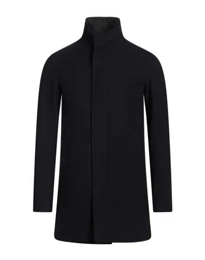 HERNO HERNO MAN COAT MIDNIGHT BLUE SIZE 34 WOOL, POLYAMIDE