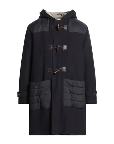 Herno Man Coat Midnight Blue Size 40 Virgin Wool, Polyamide, Polyester In Black