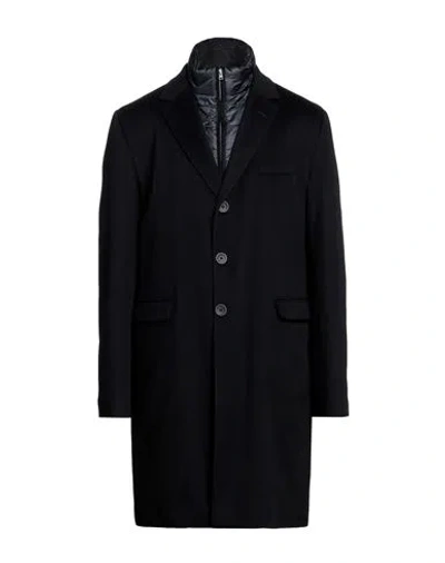 Herno Man Coat Midnight Blue Size 44 Cashmere, Polyamide In Blue