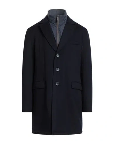 Herno Man Coat Midnight Blue Size 44 Virgin Wool