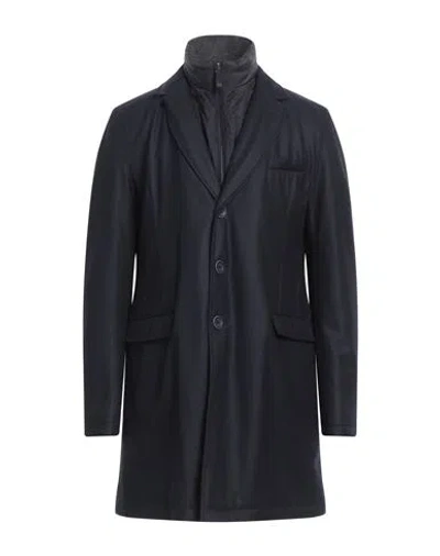 Herno Man Coat Midnight Blue Size 44 Virgin Wool, Cashmere, Polyamide, Polyurethane Coated In Black