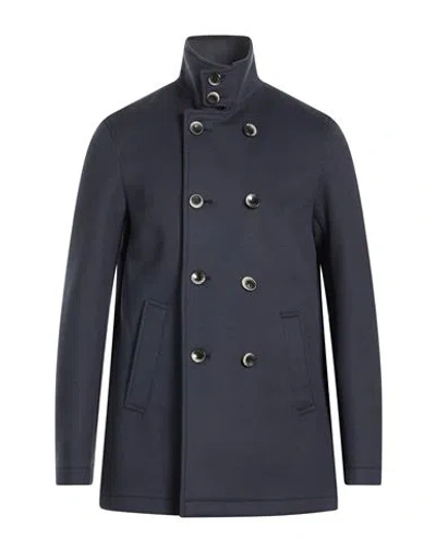 Herno Man Coat Midnight Blue Size 44 Wool, Cashmere